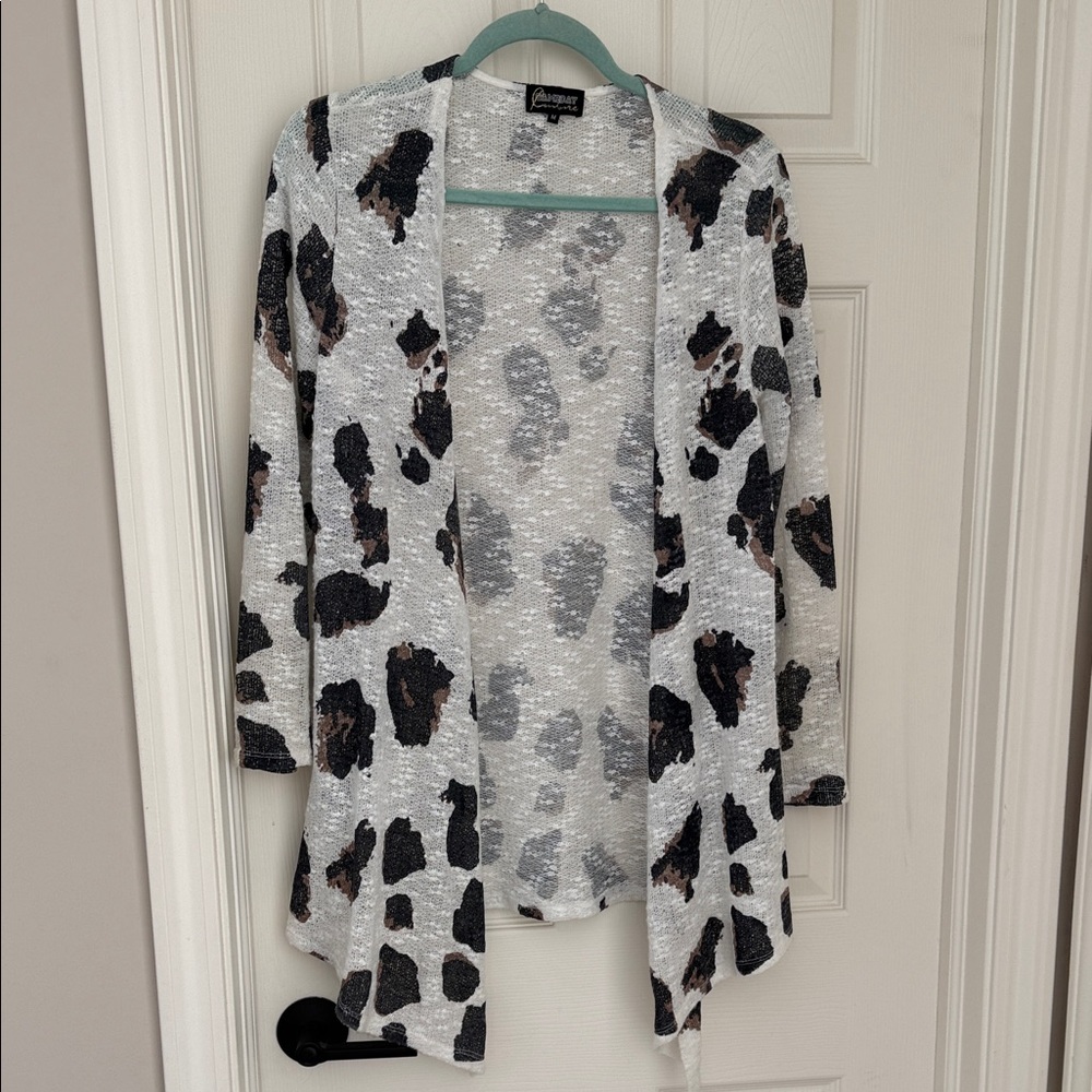 Stylish Animal Print Open Cardigan
